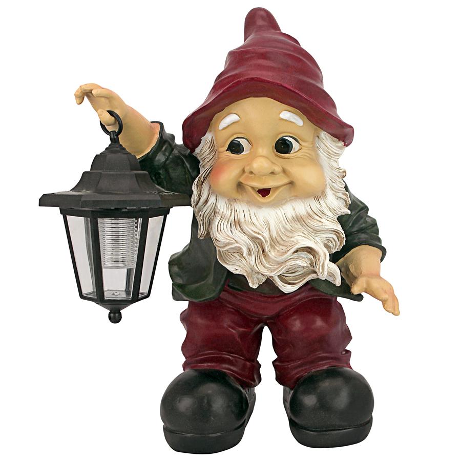 Edison with the Lighted Lantern Garden Gnome Statue