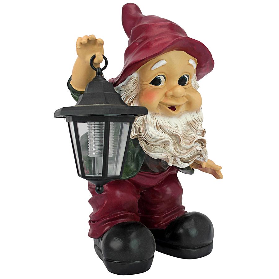 Edison with the Lighted Lantern Garden Gnome Statue