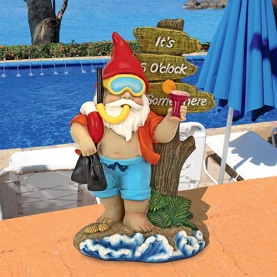 Happy Hour Tropical Garden Gnome Statue