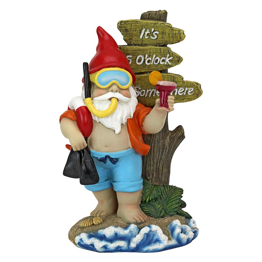 Happy Hour Tropical Garden Gnome Statue