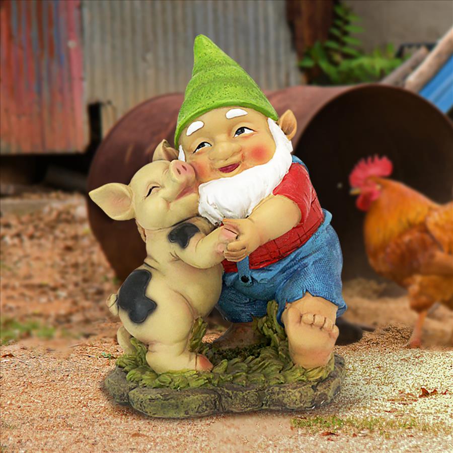 Happy as a Pig in Slop Garden Gnome Statue