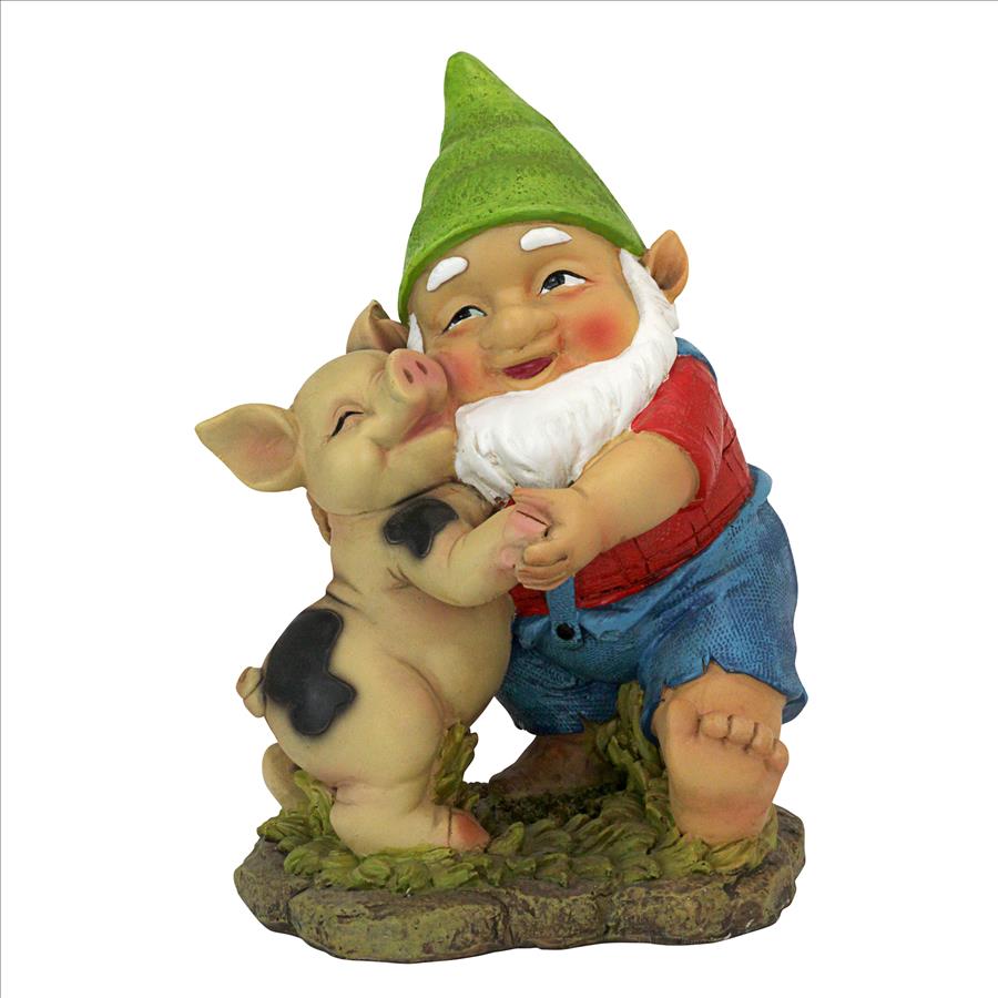 Happy as a Pig in Slop Garden Gnome Statue