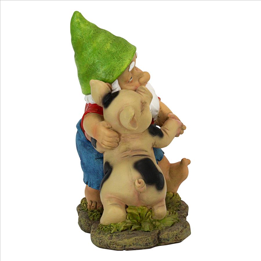 Happy as a Pig in Slop Garden Gnome Statue