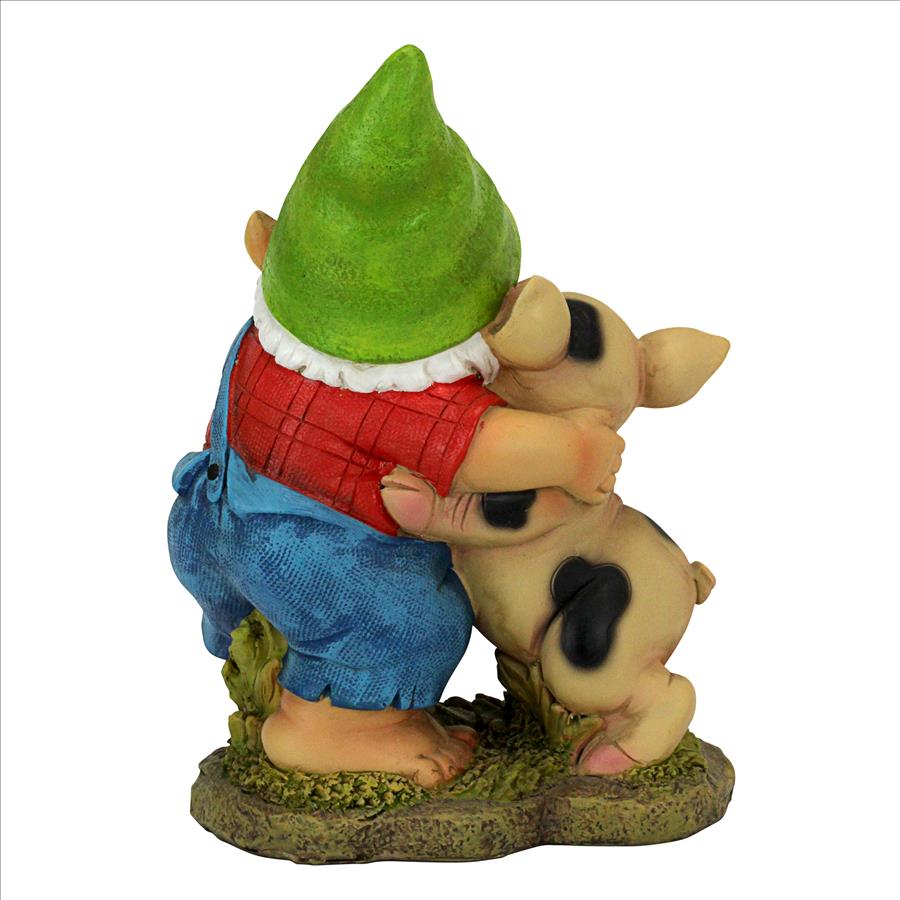 Happy as a Pig in Slop Garden Gnome Statue