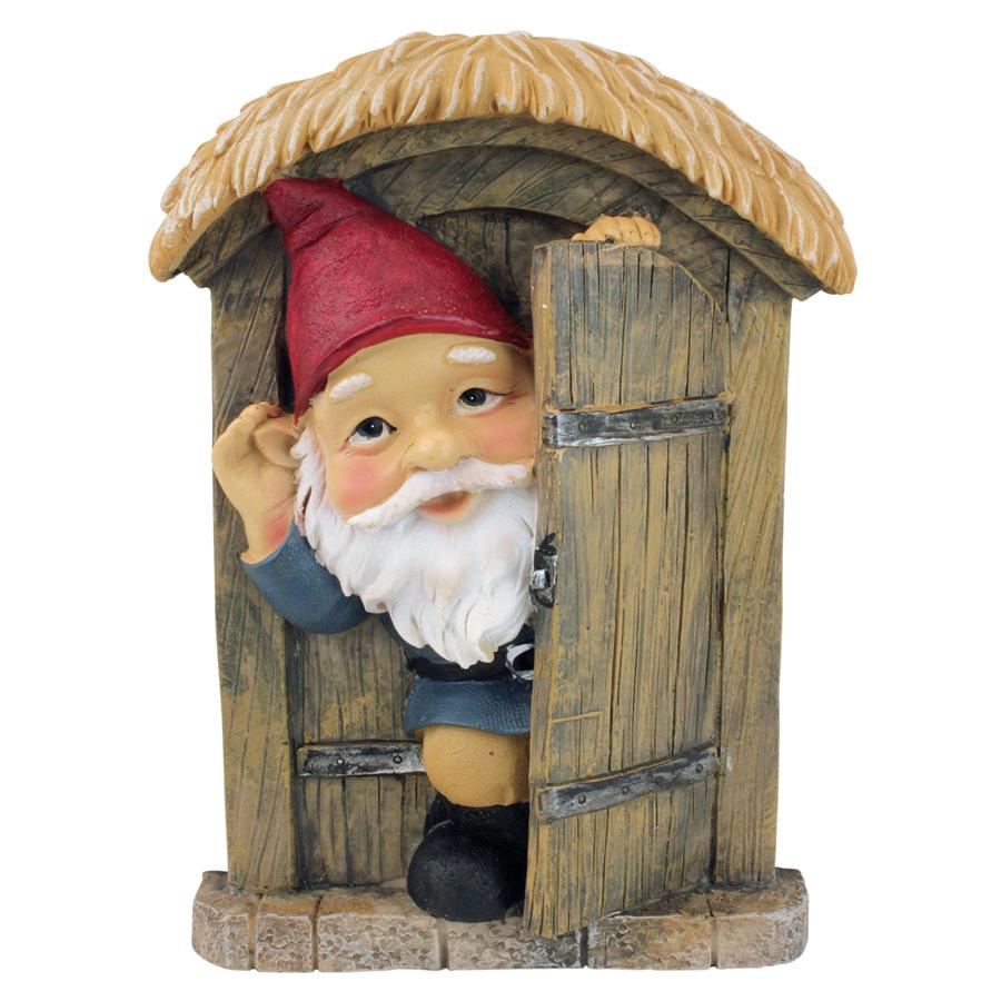 The Knothole Gnomes Garden Welcome Tree Sculpture: Door Gnome