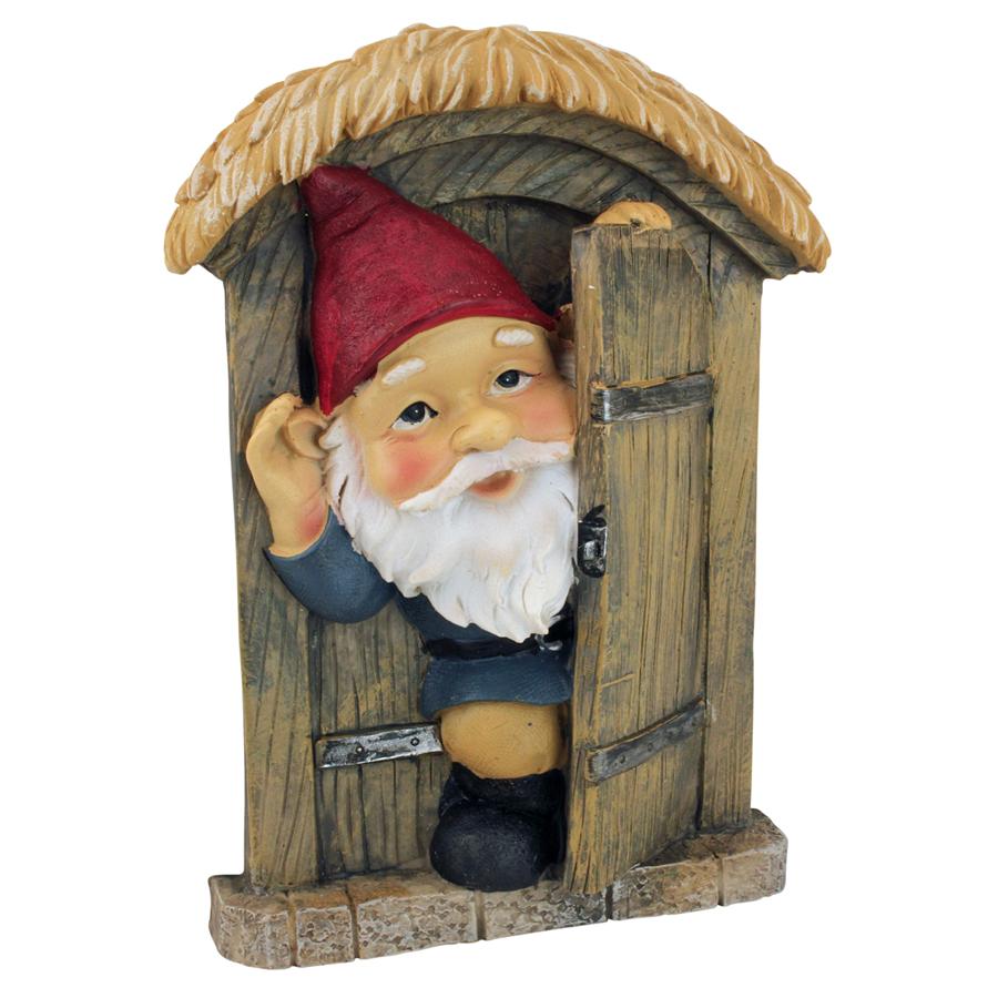 The Knothole Gnomes Garden Welcome Tree Sculpture: Door Gnome