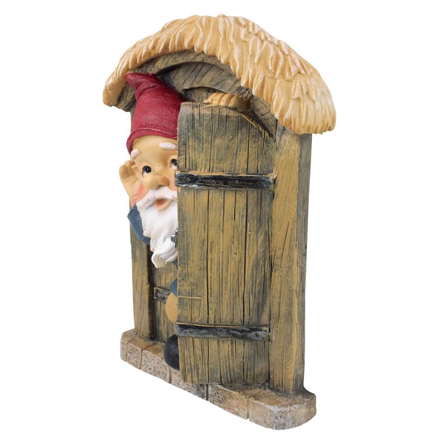 The Knothole Gnomes Garden Welcome Tree Sculpture: Door Gnome