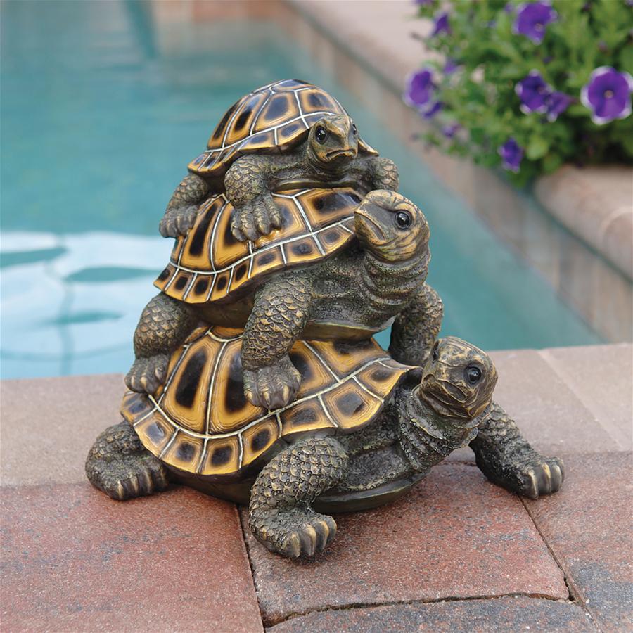 Three's a Crowd Stacked Turtle Statue: Medium