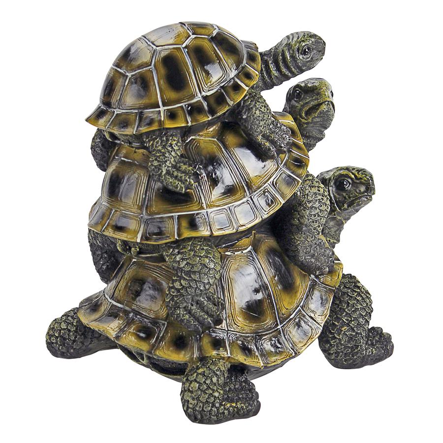 Three's a Crowd Stacked Turtle Statue: Medium