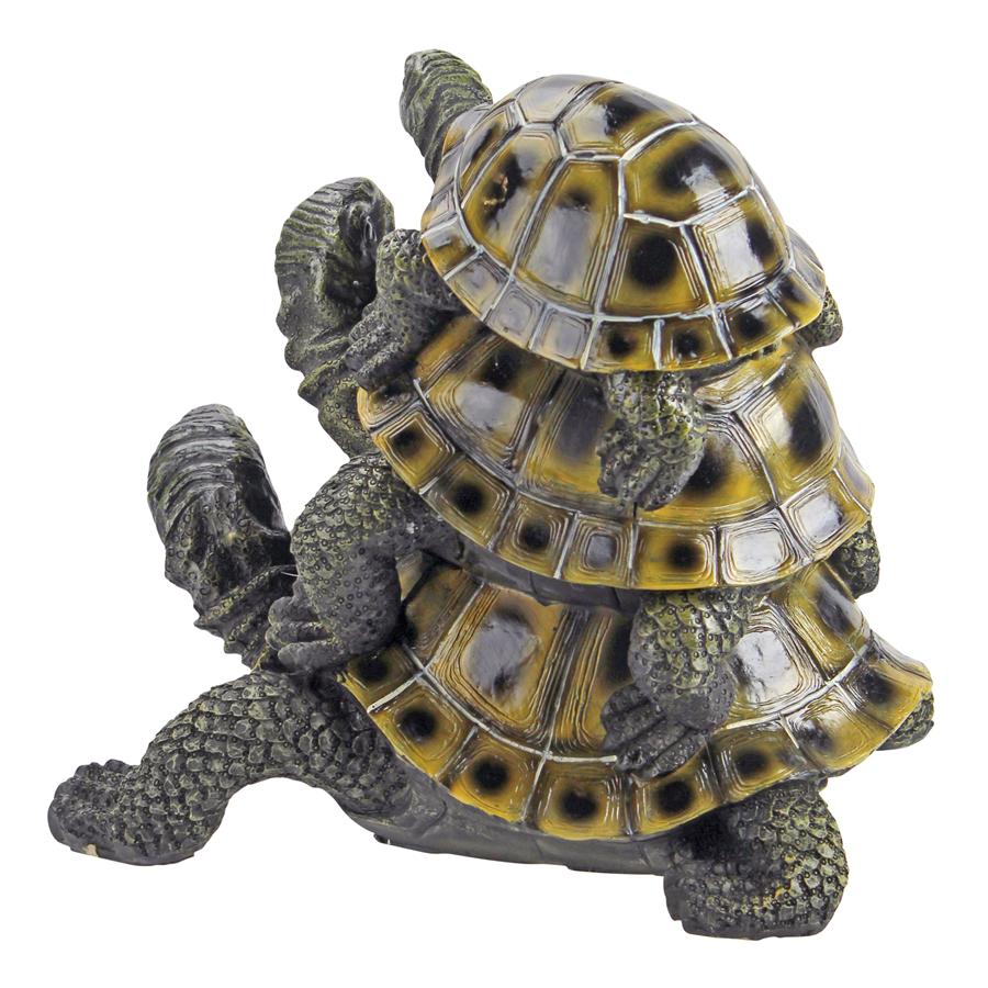 Three's a Crowd Stacked Turtle Statue: Medium