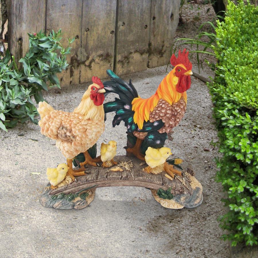 Chickens Bridging the Roost Garden Statue