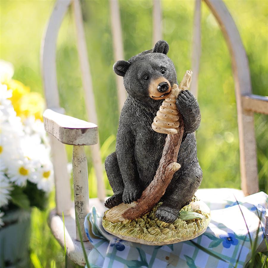 Honey, the Curious Black Bear Cub Statue