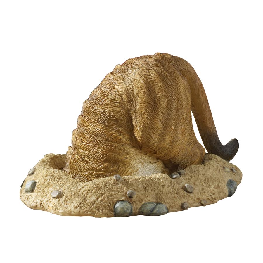 Kalahari Meerkat Statues: Into Hole