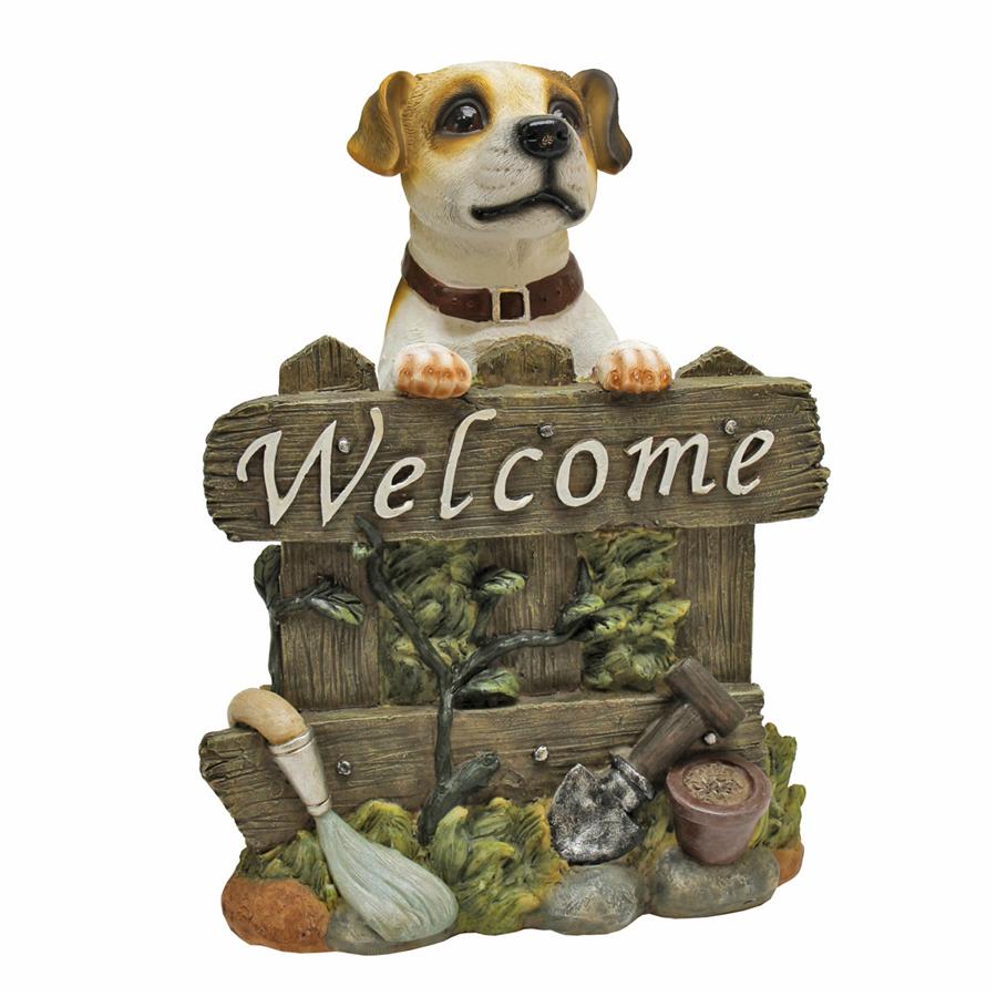 Jack Russell Terrier Dog Welcome Sign Statue