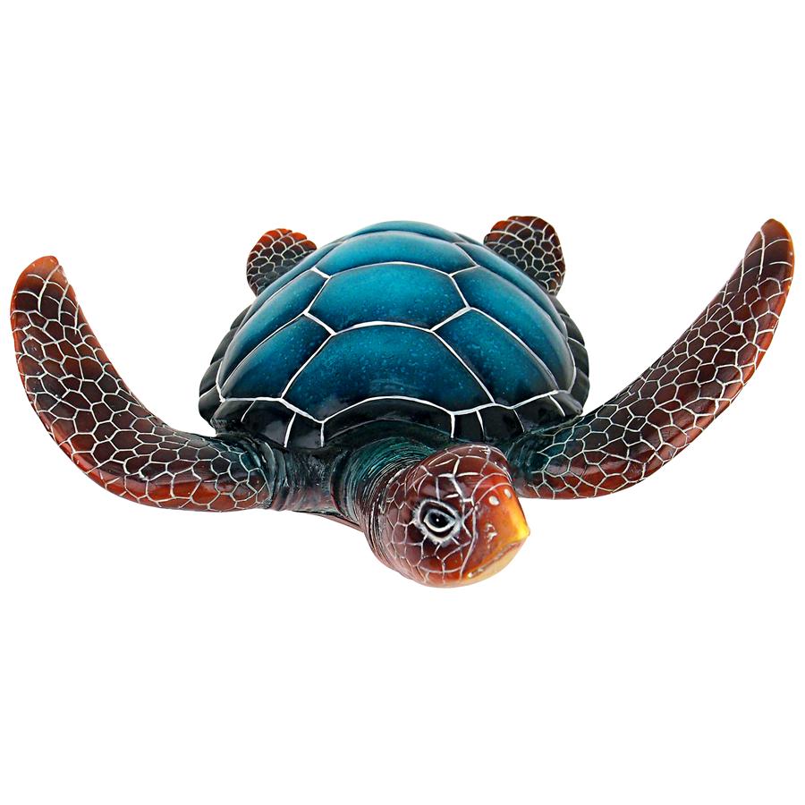 Blue Sea Turtle Statue: Medium