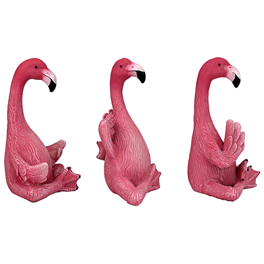 The Zen of Pink Flamingos Yoga Statues: Medium