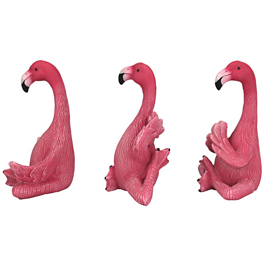 The Zen of Pink Flamingos Yoga Statues: Medium