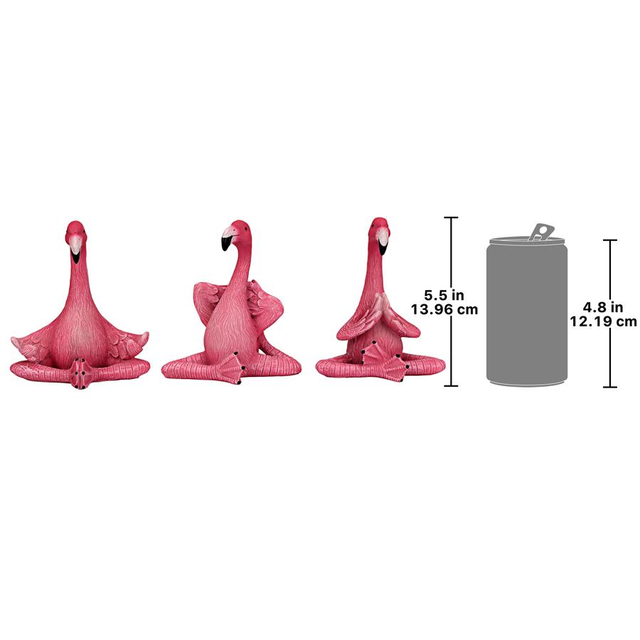 The Zen of Pink Flamingos Yoga Statues: Medium