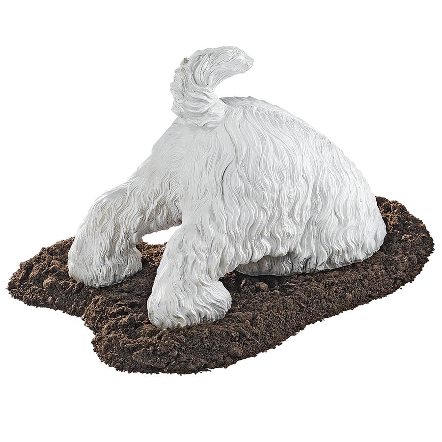 Highland Terrier Digging Dog Statue