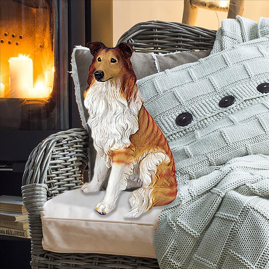 Long-Haired Collie Dog Statue