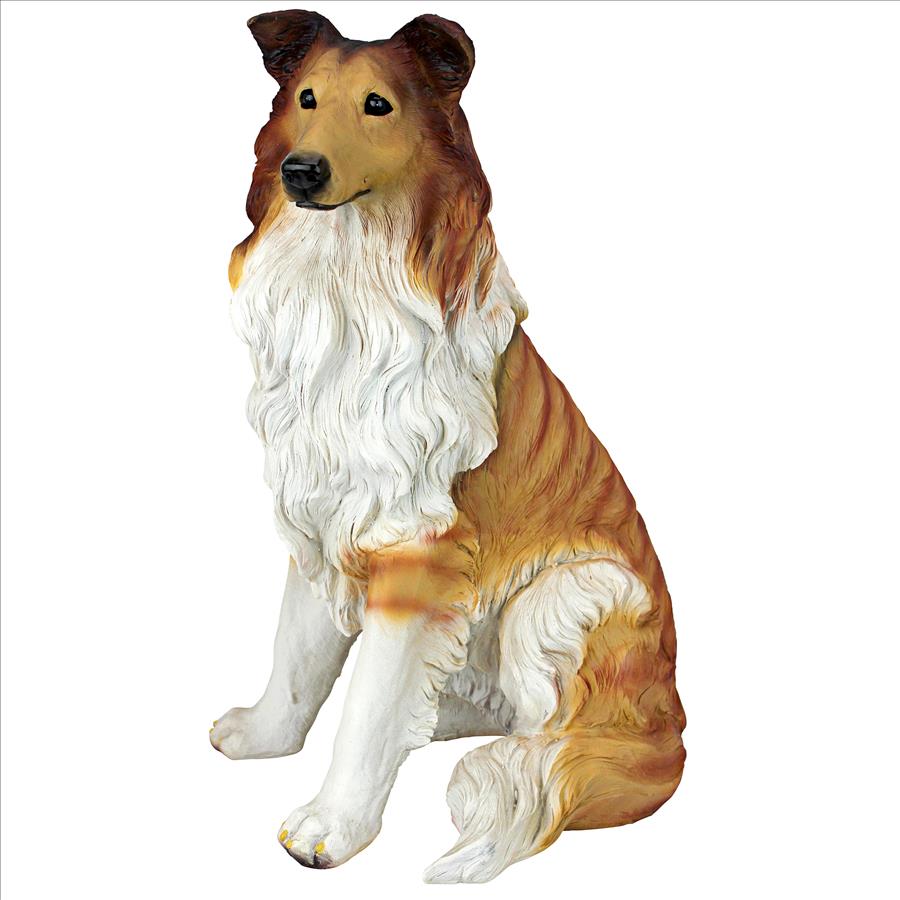 Long-Haired Collie Dog Statue