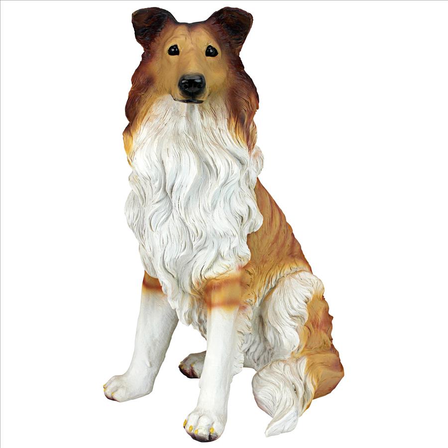 Long-Haired Collie Dog Statue