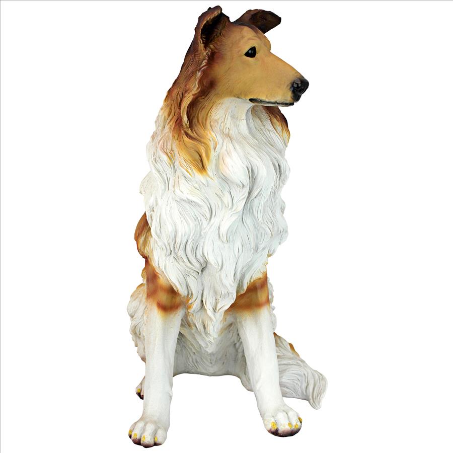 Long-Haired Collie Dog Statue