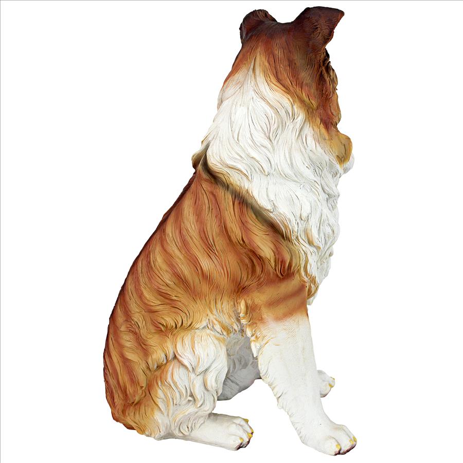 Long-Haired Collie Dog Statue