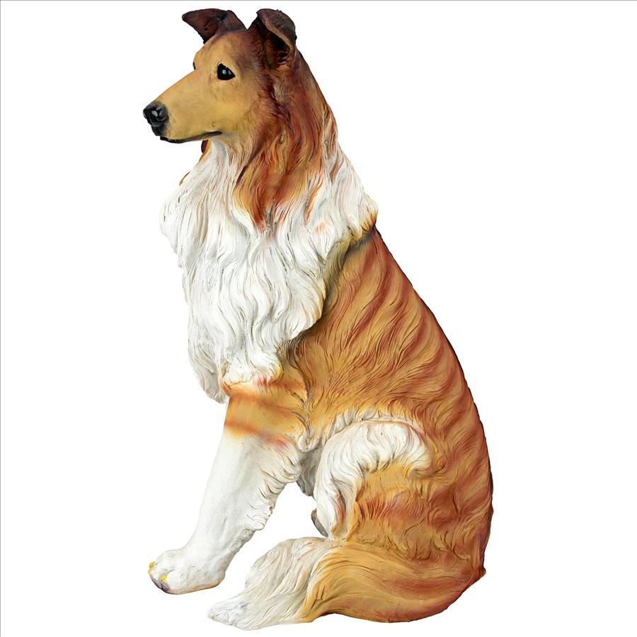 Long-Haired Collie Dog Statue