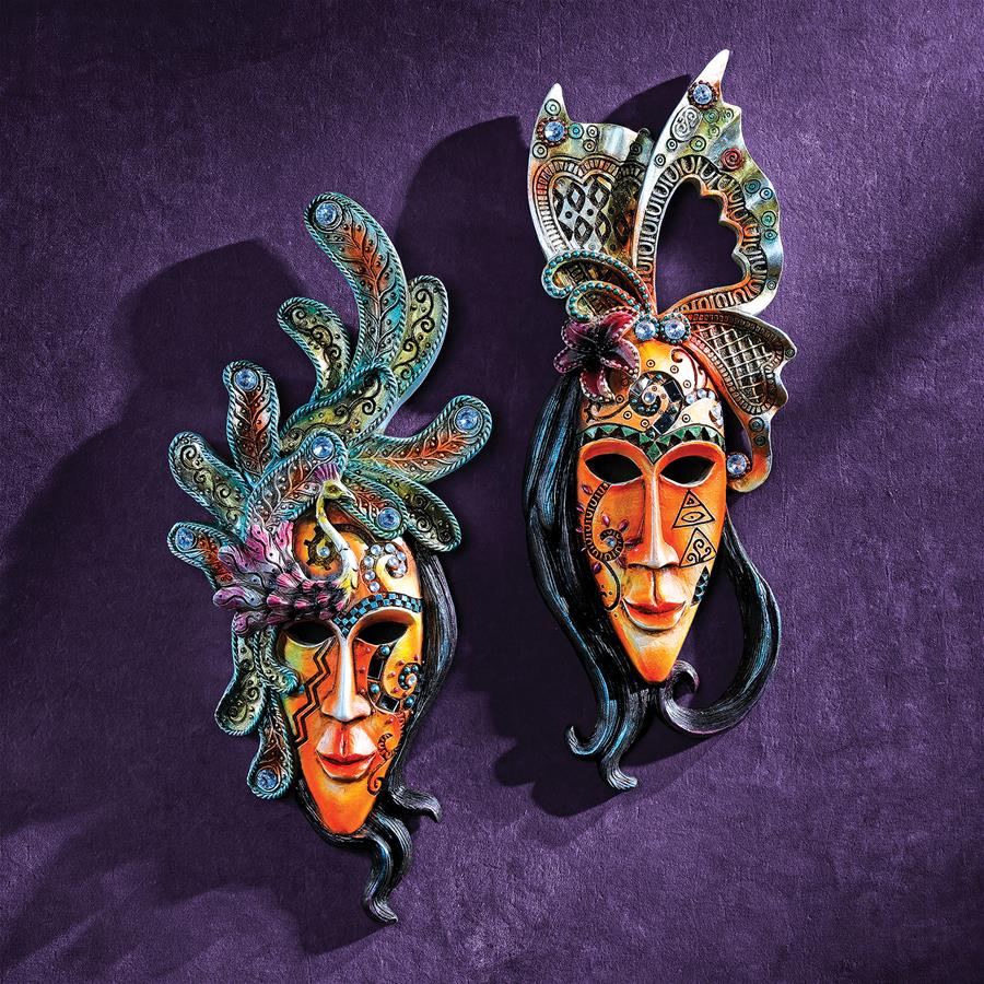 Masquerade at Mardi Gras Mask Wall Sculpture Set