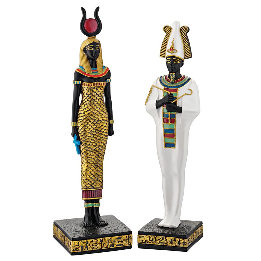 Osiris and Hathor Deities of Ancient Egypt Statues