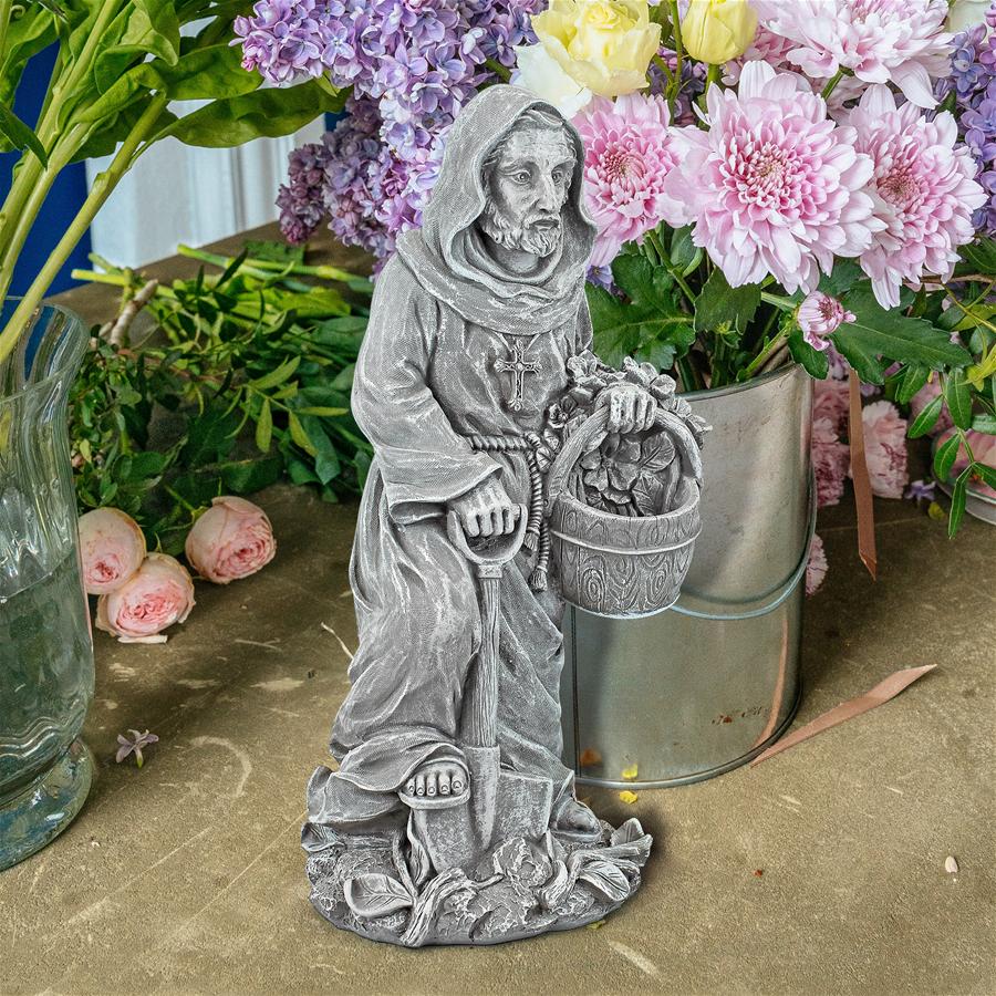 St. Fiacre, the Gardener's Patron Saint Statue: Small