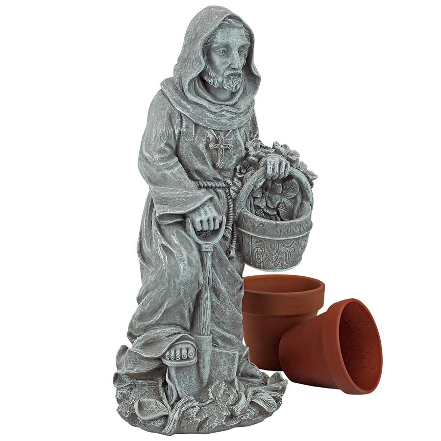 St. Fiacre, the Gardener's Patron Saint Statue: Small