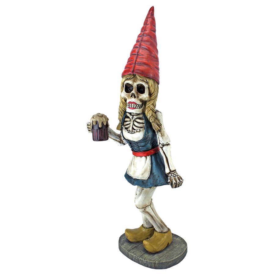 Gerta the Bavarian Oktoberfest Skeleton Gnome Statue