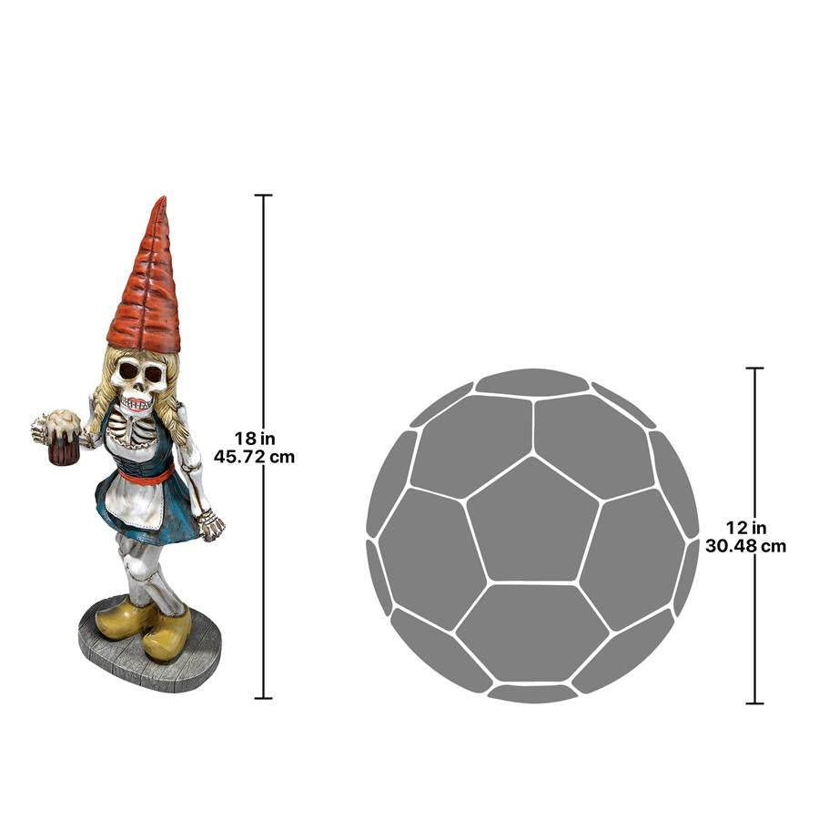 Gerta the Bavarian Oktoberfest Skeleton Gnome Statue