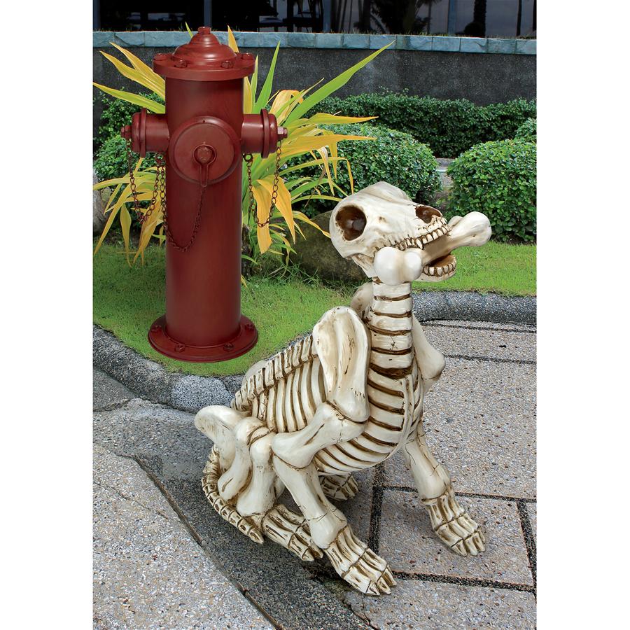 Fetch, the Skeleton Dog Statue