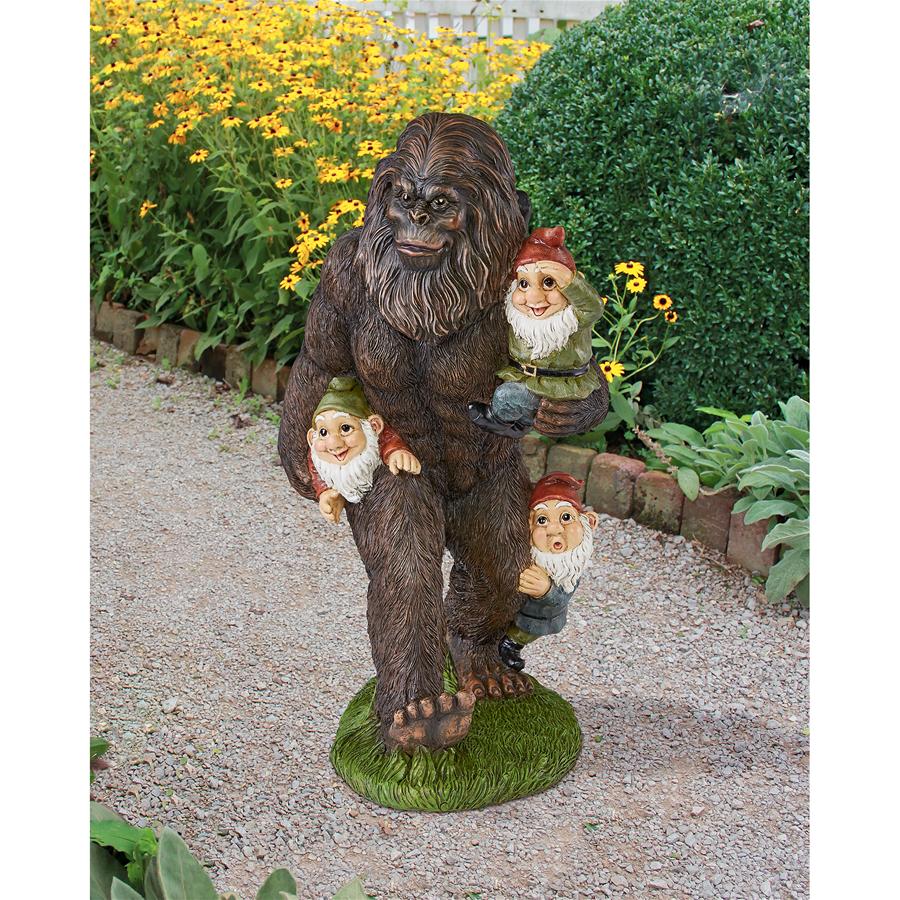 Schlepping the Garden Gnomes Bigfoot Statue