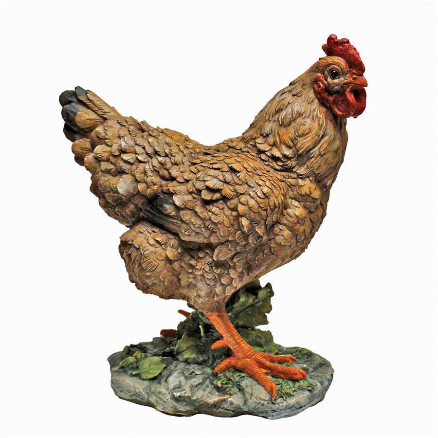 Henrietta the Hen and Cock-A-Doodle-Do Rooster Statues: Hen