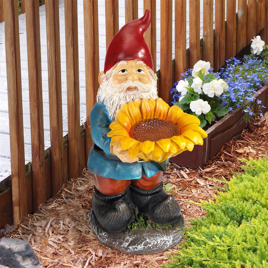 Sunflower Sammy Garden Gnome Statue