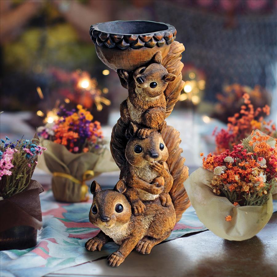 Three's a Crowd, Stacked Squirrel Statue