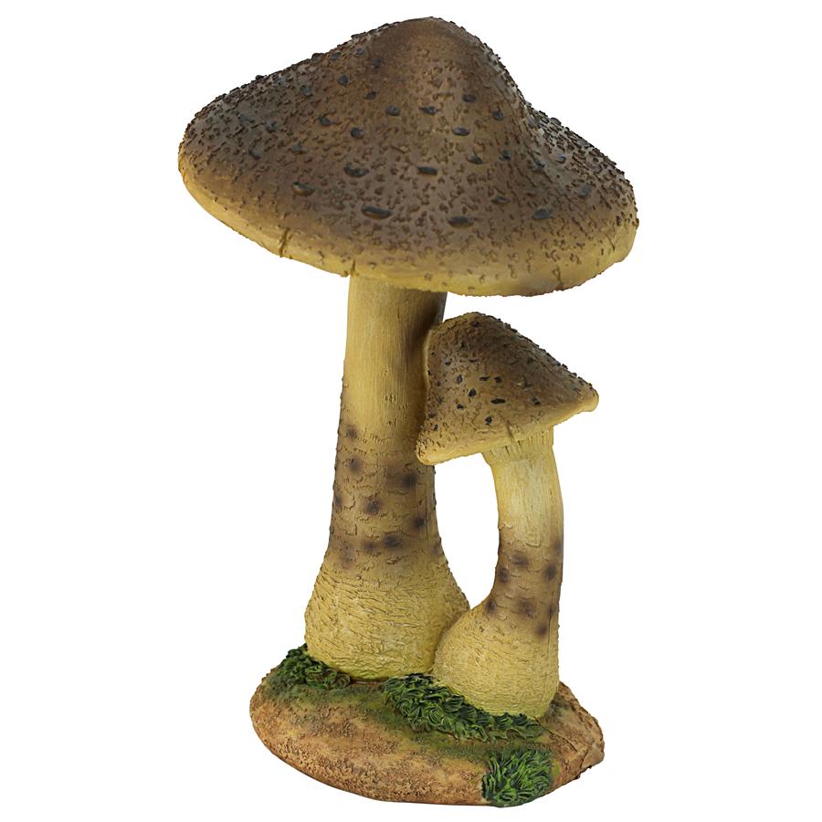 Mystic Forest Red and Tan Mushroom Statue: Tan