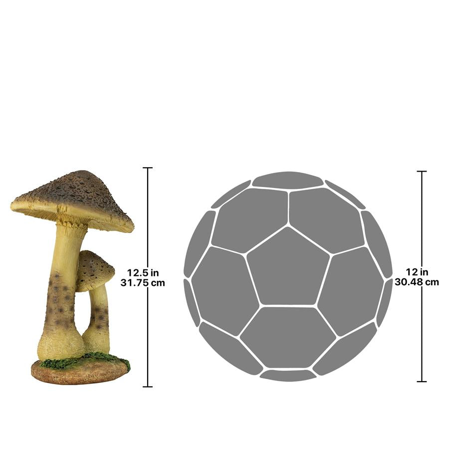 Mystic Forest Red and Tan Mushroom Statue: Tan