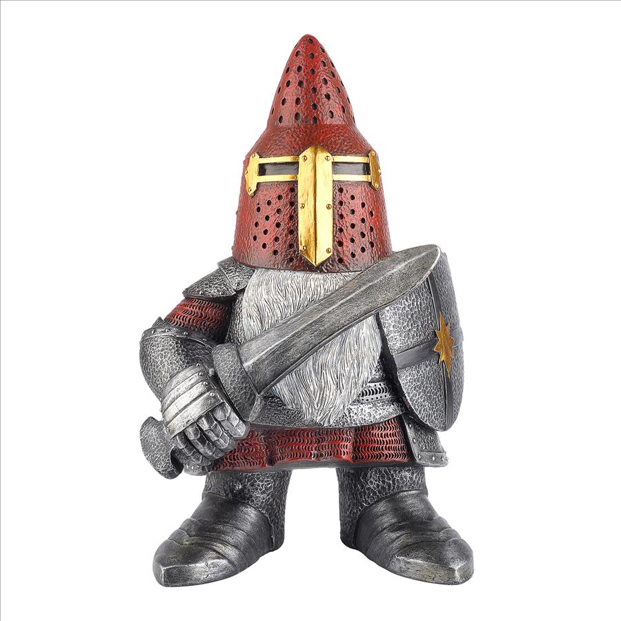 The Knight of the Round Mushroom Medieval Garden Gnome Warrior Statue