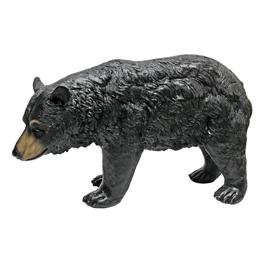 North American Black Bear Walking Statue
