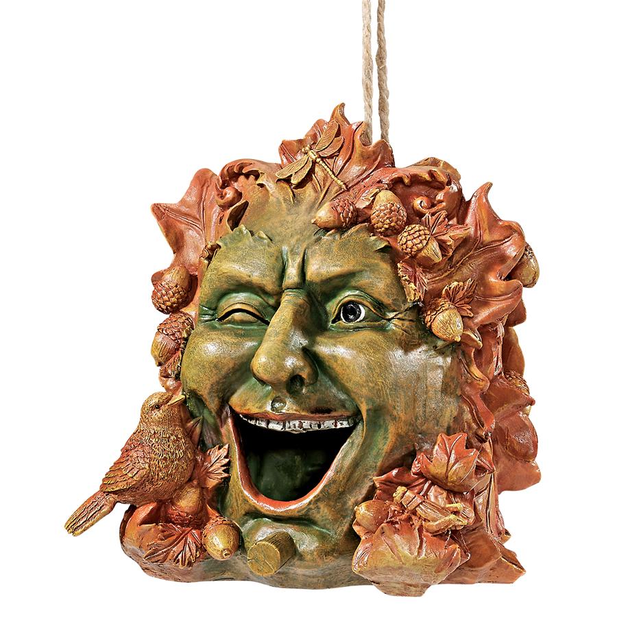 Laughing Greenman Sculptural Hanging Birdhouse