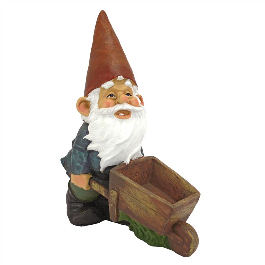 Wheelbarrow Willie: Garden Gnome Statue