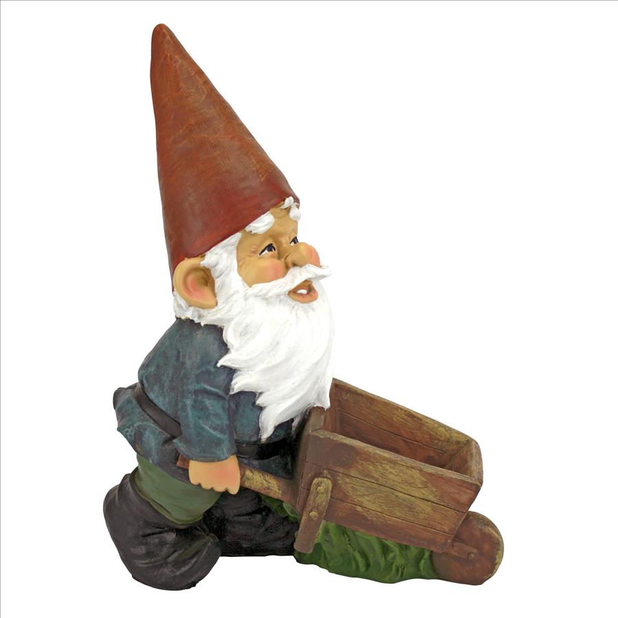 Wheelbarrow Willie: Garden Gnome Statue