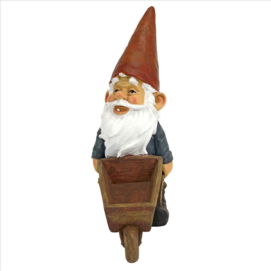 Wheelbarrow Willie: Garden Gnome Statue