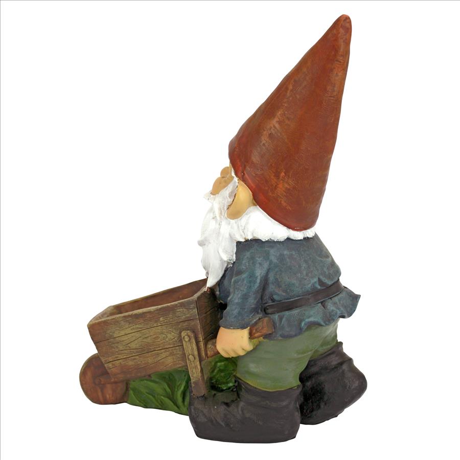 Wheelbarrow Willie: Garden Gnome Statue