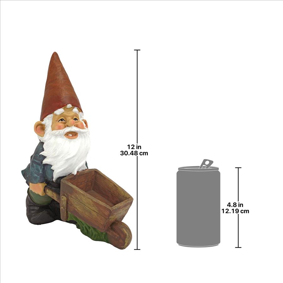 Wheelbarrow Willie: Garden Gnome Statue